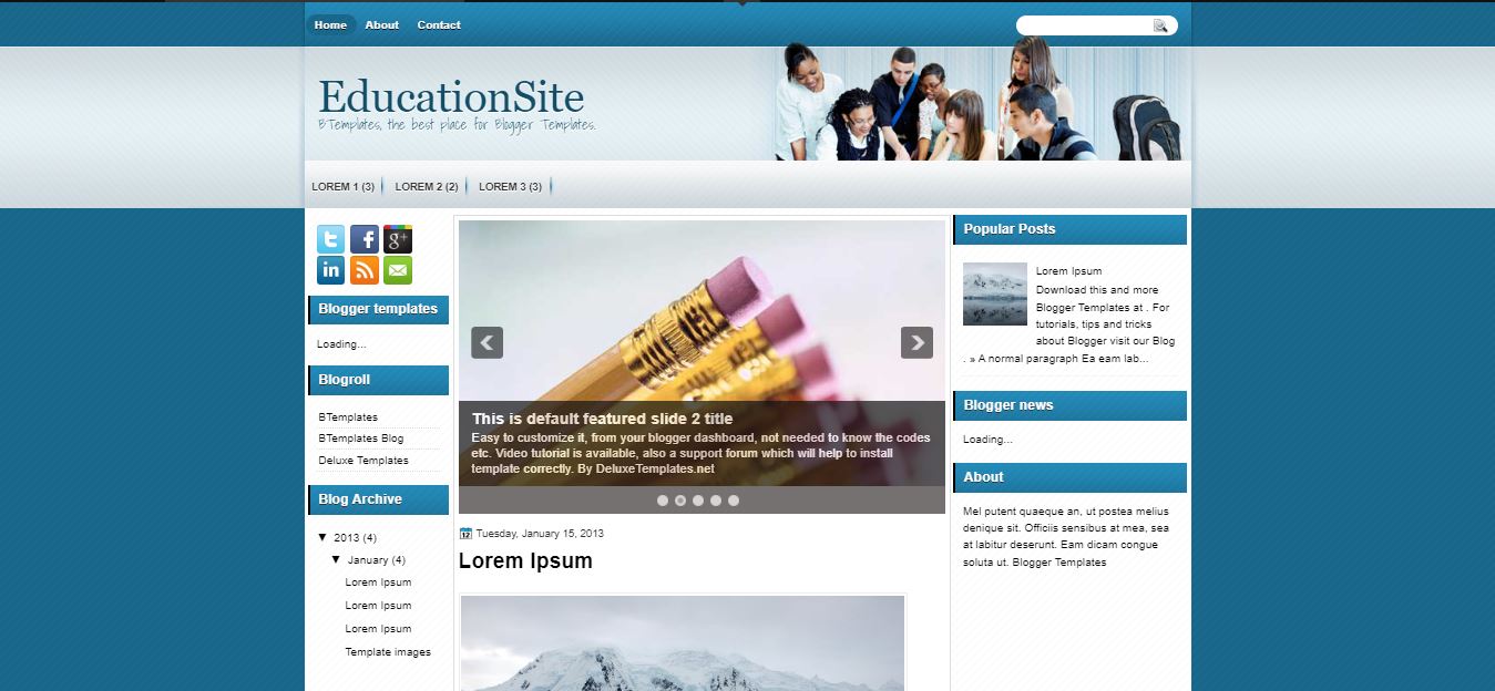 Best Free Blogger Templates for Education Sites